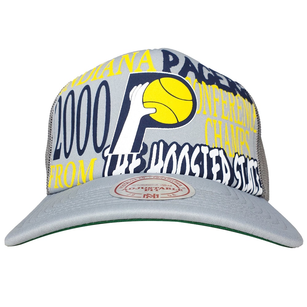 Indiana Pacers Mitchell & Ness NBA Trucker‎ Hat Cap 2000 Conference Champs NWT